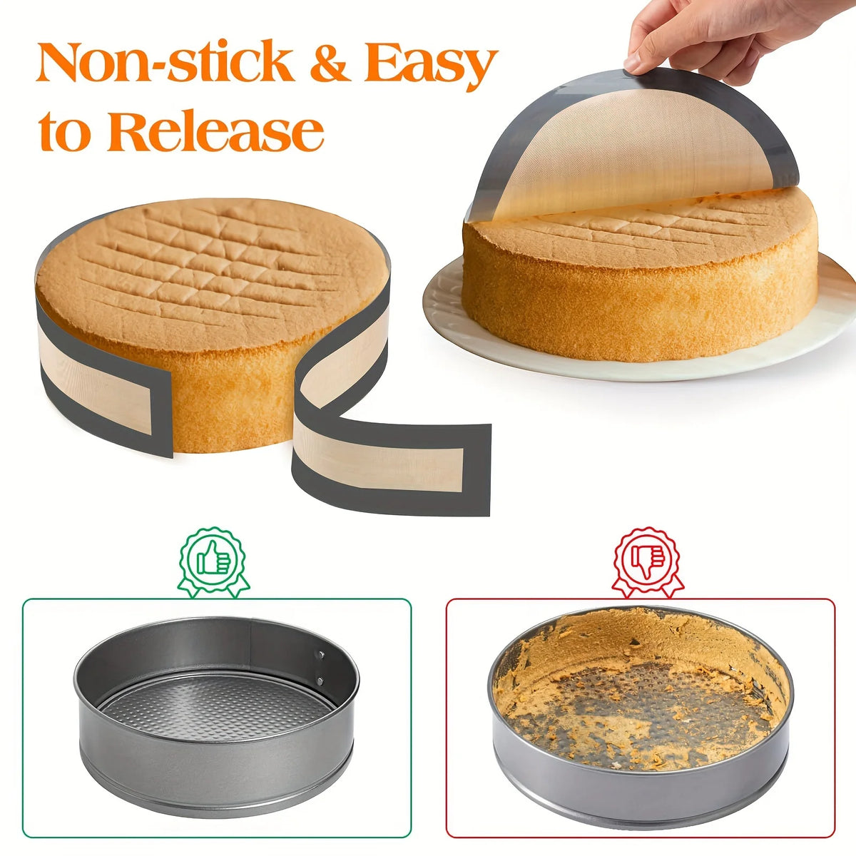 Silicone Baking Pad for Springform Pans – Non-Stick Liner Silicone Baking Liner Babs
