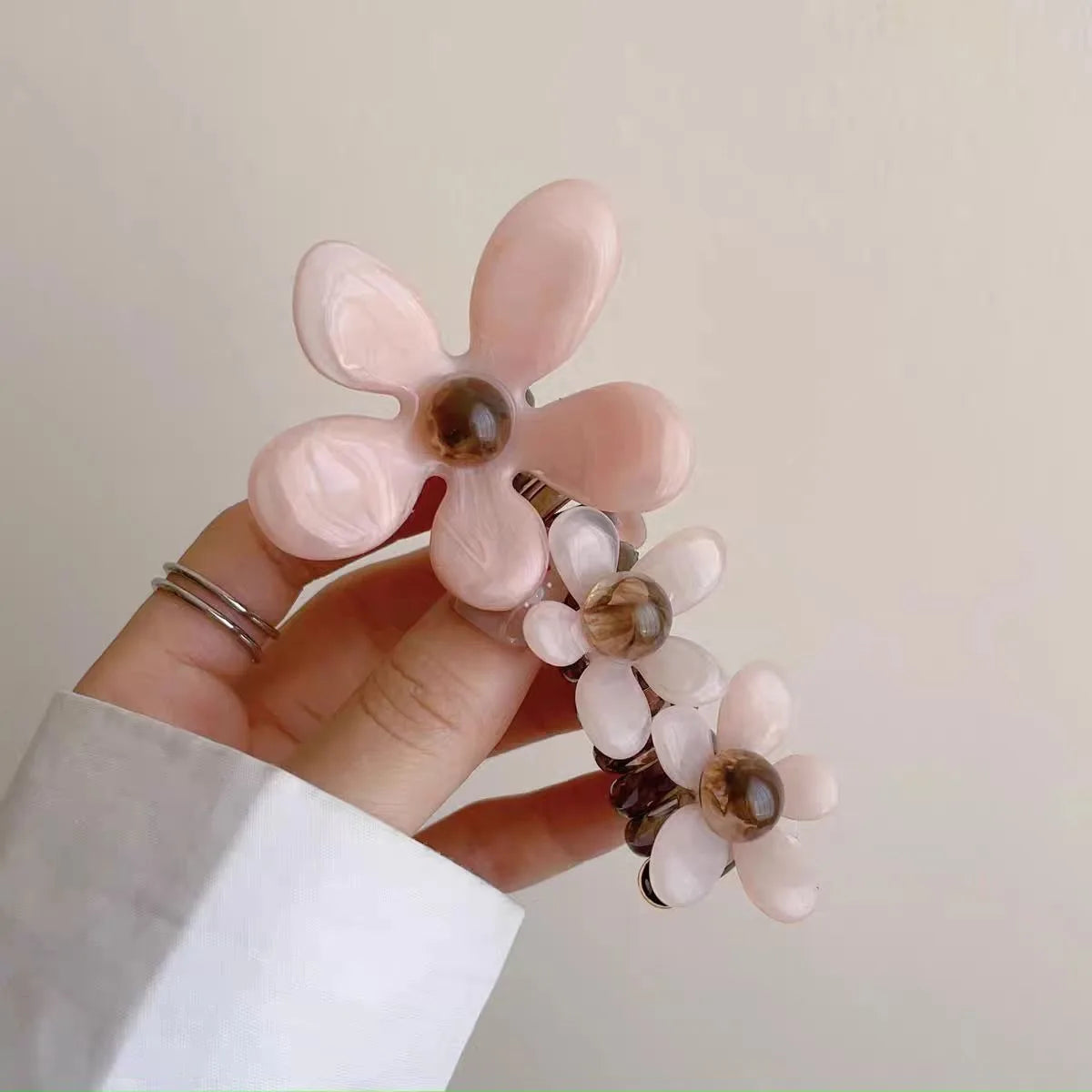 Pearl Flower Bubble Braid Hairband | Elastic Hair Accessories Elastic Hair Band Babs D