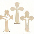 24 Rustic Wooden Crosses – Catholic Craft & Baptism Décor Wooden Craft Crosses Babs 24PCS