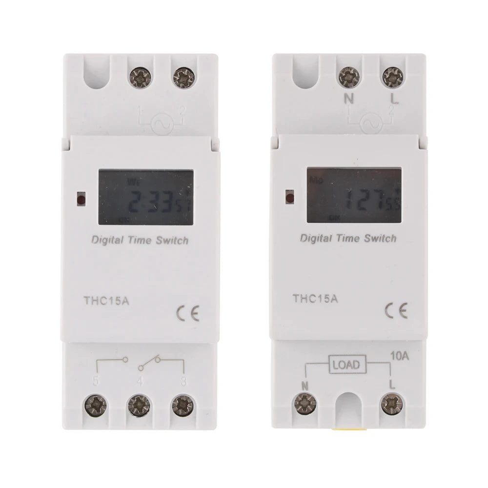 7-Day Programmable Digital Timer Switch DIN Rail 110-220V 16A Digital Timer Switch Babs 1NO1NC 110-220V
