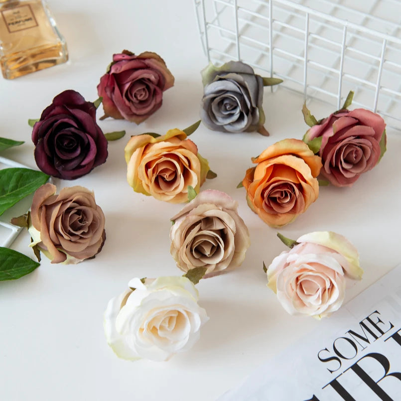 Silk Rose Artificial Flower Heads 50/100 Pcs – Wedding & Home Decor Artificial Silk Flowers Babs MULTI 50 pcs