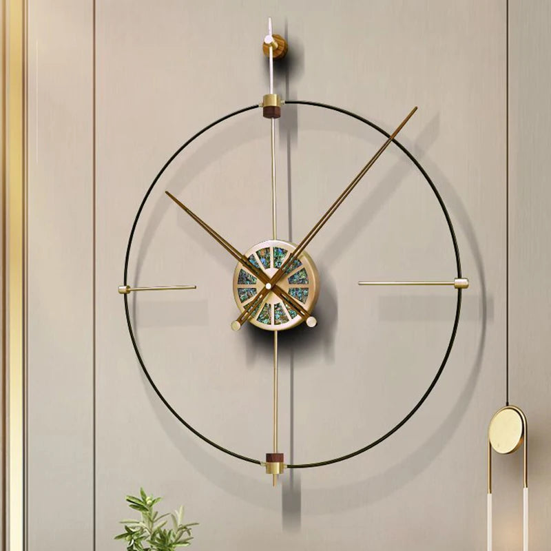 Large Luxury Silent Wall Clock – Modern Metal Home Décor Wall Clock Babs