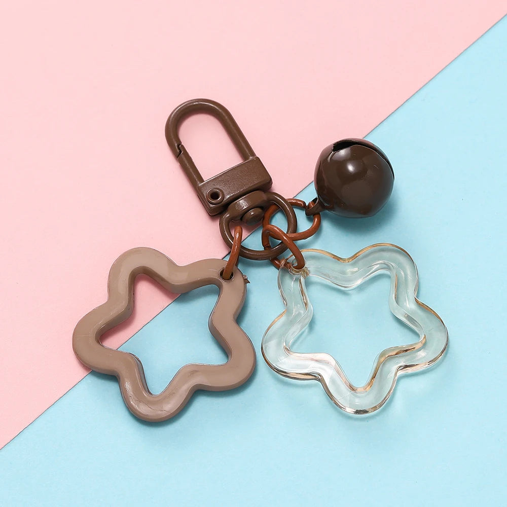 Hollow Star Charm Keychain with Bell & Acrylic Beads Charm Keychain Babs R