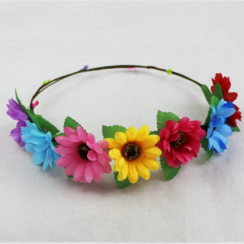 LED Glow Rose Flower Headband – Princess Party Wreath Hair Accessory LED Party Headband Babs colors