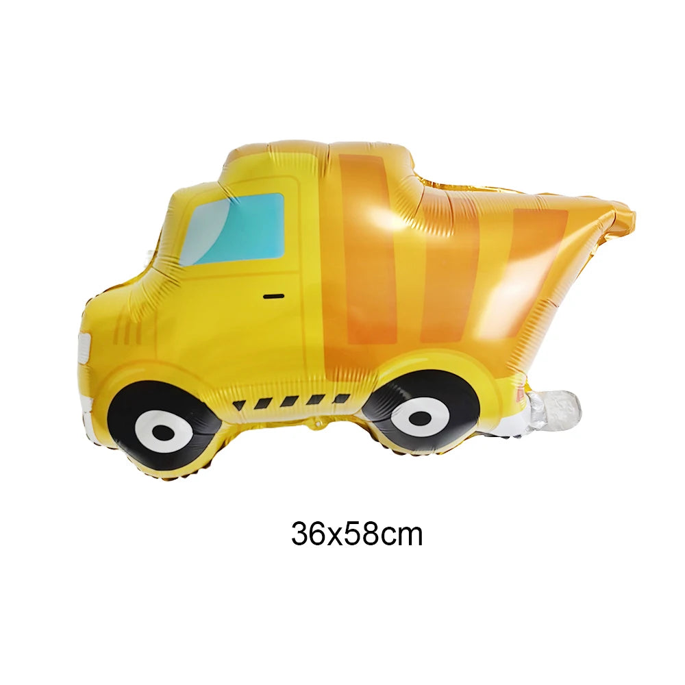 Construction Party Balloons – Excavator Dump Truck Boys Decor