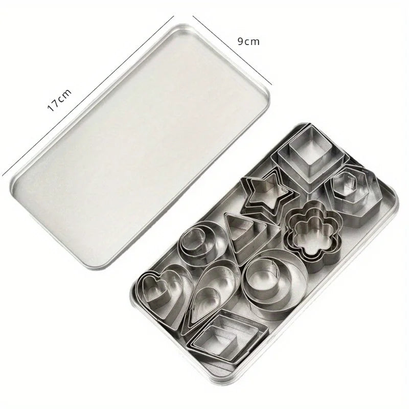 30-Pc Mini Stainless Steel Cookie Cutter Set – 10 Shapes Cookie Cutter Set Babs