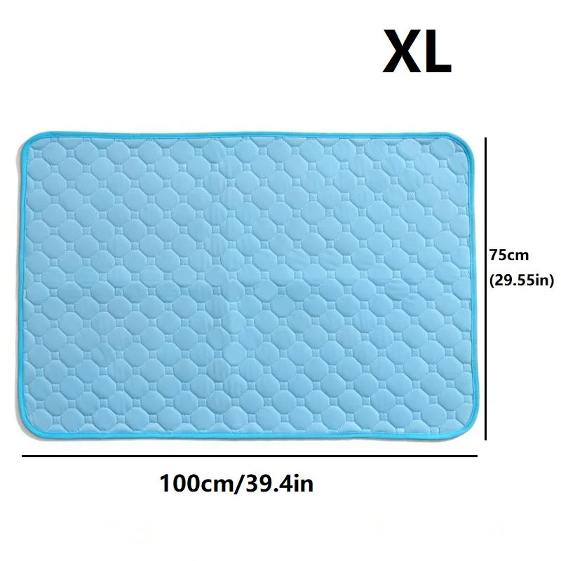 Summer Pet Cooling Mat for Cats & Dogs | Non-Slip Washable Pet Cooling Mat Babs Blue XL