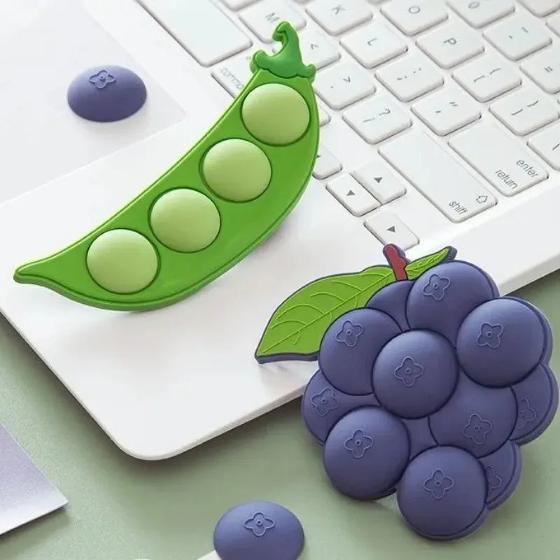 3D Cute Fruit Fridge Magnets – Grape & Pea Acrylic Stickers Fridge Magnets Babs