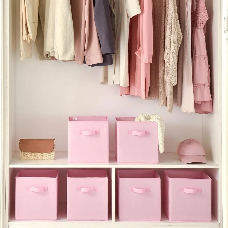 Foldable Fabric Cube Storage Bins with Handles – Organizer Cube Storage Bins Babs
