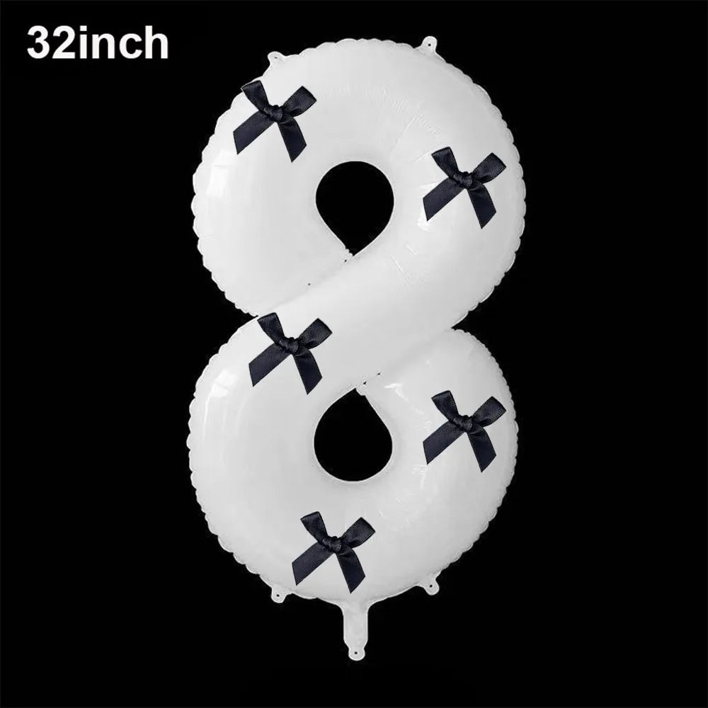 32" Black Bow Number Balloon Kit – Party & Wedding Décor