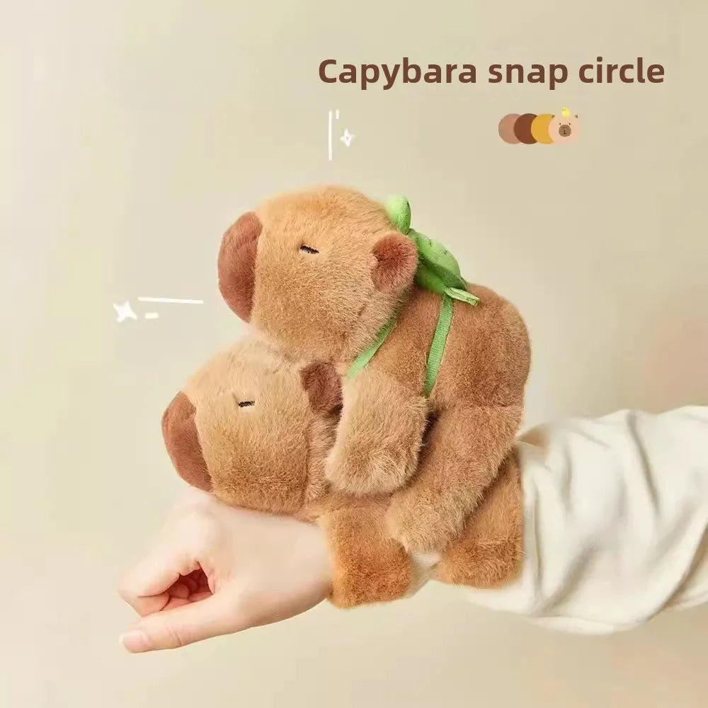 Capybara Slap Snap Bracelet Plush Wristband Kids Gift Snap Wristband Toy Babs