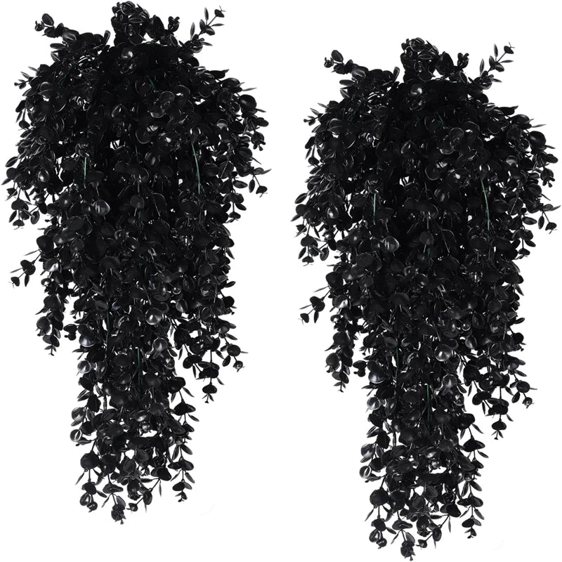6pcs Artificial Eucalyptus Hanging Vines – Faux Greenery Decor Artificial Hanging Vines Babs black 6PCS