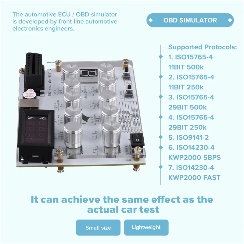 OBD Simulator for ECU & IoV Development – 7 Protocols, 12 Params OBD Development Simulator Babs