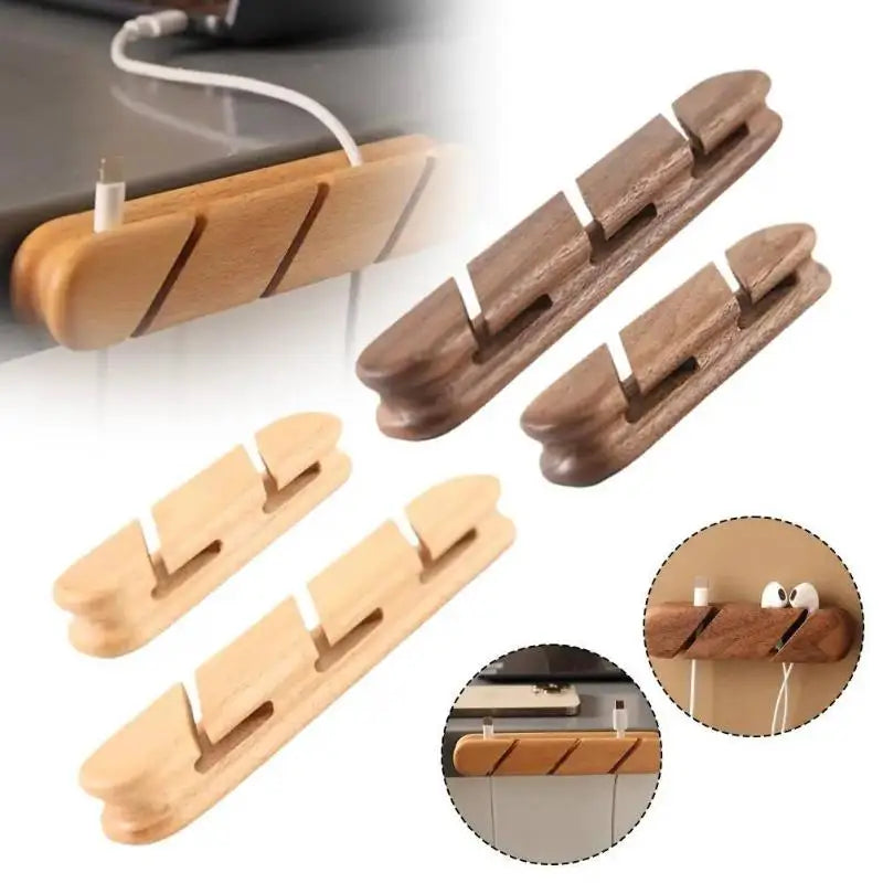 Solid Wood Cable Organizer – Desk Cable Management Holder Cable Organizer Babs