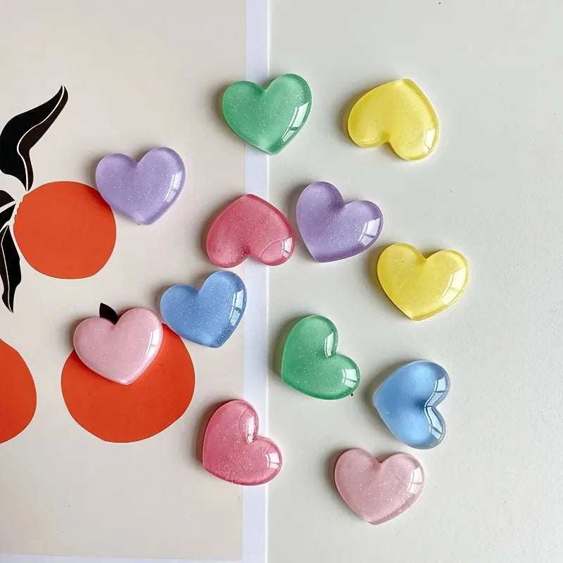 12pcs Cartoon Heart Fridge Magnets – Decorative Kitchen & Office Decorative Fridge Magnets Babs