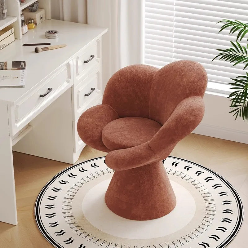 Nordic Petal Chair – Velvet Flannel Living Room & Bedroom Stool Accent Chair Babs