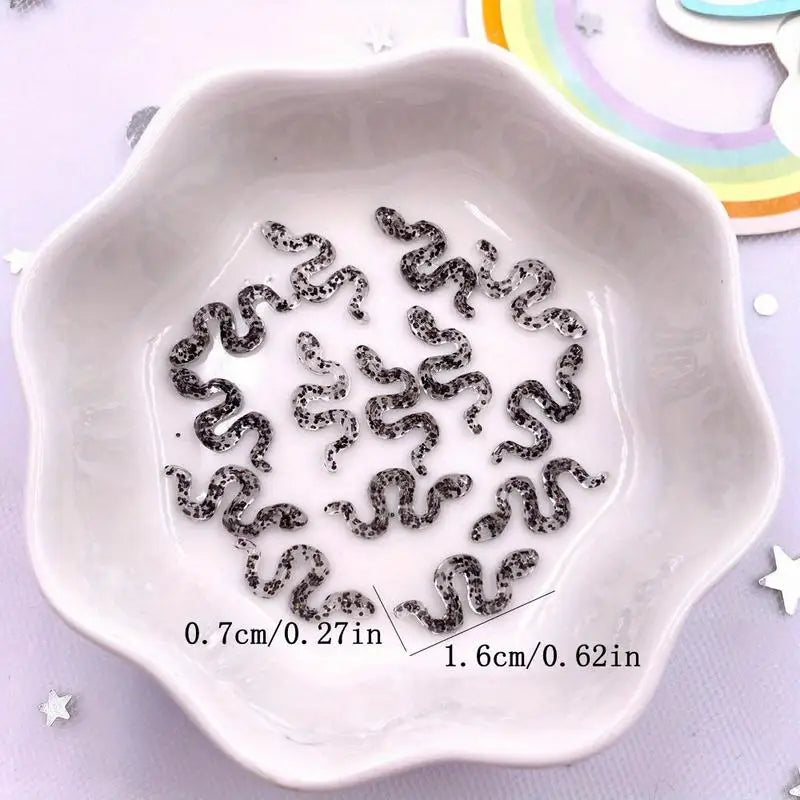 60pcs Glitter Resin Flat Back Embellishments – Nail Art & DIY Craft Embellishments Babs