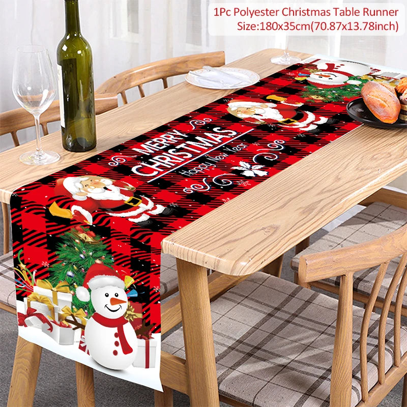 Christmas Table Runner – Festive Xmas Polyester Home Décor Christmas Table Runner Babs Style5
