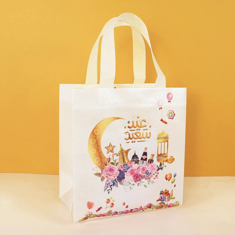4pcs Eid Mubarak Nonwoven Gift Bags – Ramadan Party Supplies Festive Gift Bags Babs