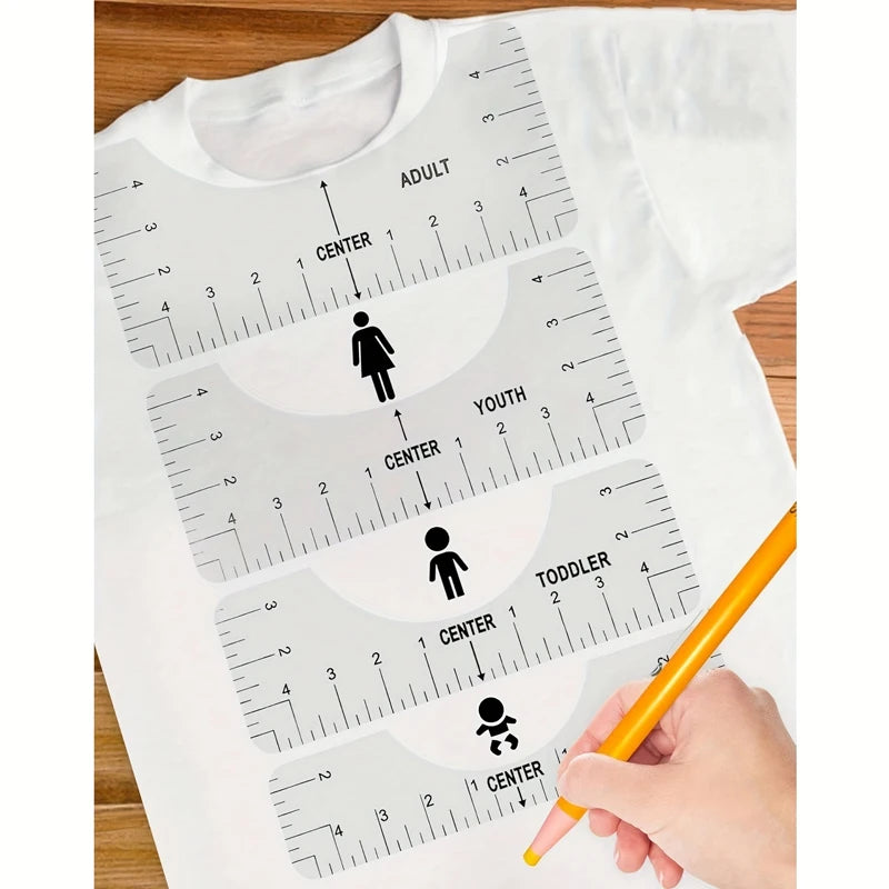 T-Shirt Ruler Guide – PVC Alignment Tool for Heat Press Designs T-Shirt Alignment Ruler Babs
