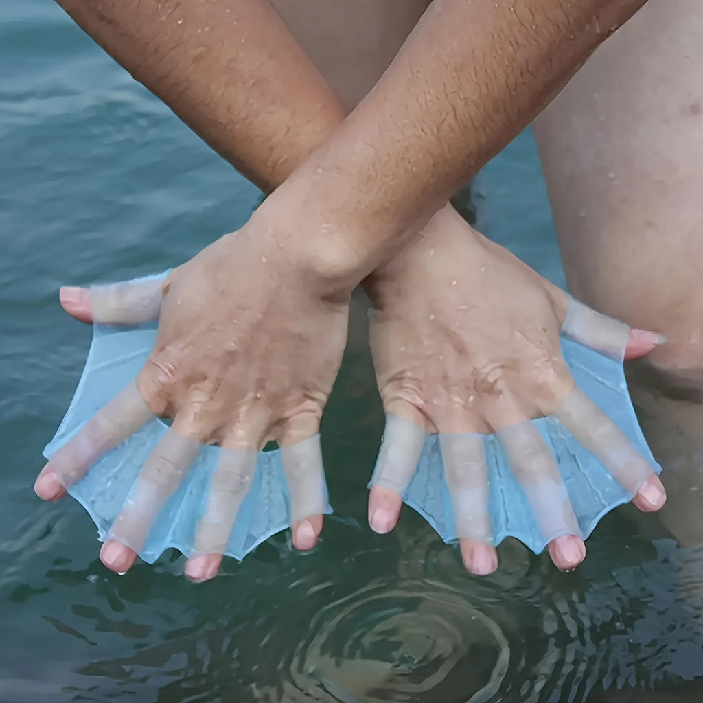 Silicone Webbed Swim Gloves – Hand Fins for Adults & Kids Swim Hand Fins Babs