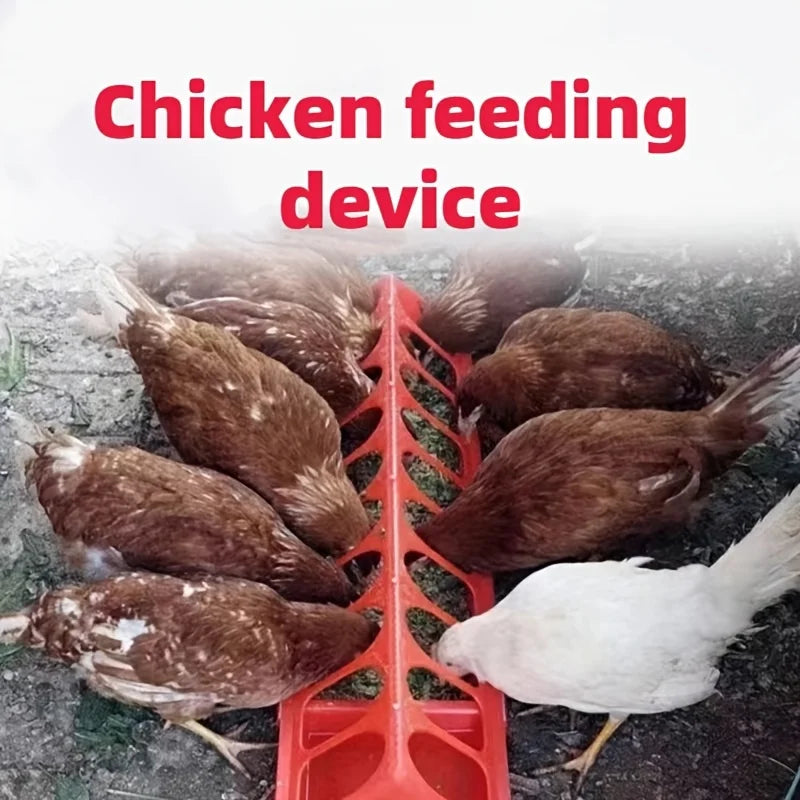 Flip Top Plastic Chicken Feeder Trough – No Mess Multi-Hole Poultry Feeder Trough Babs