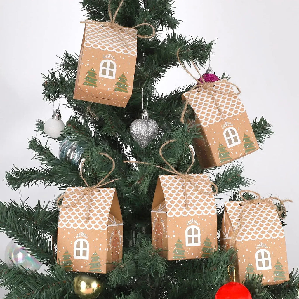 Christmas Kraft Paper Gift Boxes – Advent Calendar & Candy Packaging Holiday Gift Boxes Babs