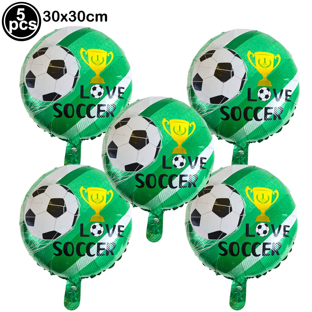 Boy's 8th Birthday Soccer Foil Balloons Party Set Birthday Party Balloons Babs YELLOW As pictures show