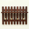 Retro Wooden Wall Coat Rack – 4-Hook Minimalist Organizer Wall Coat Rack Babs Walnut Color 48x28x10CM