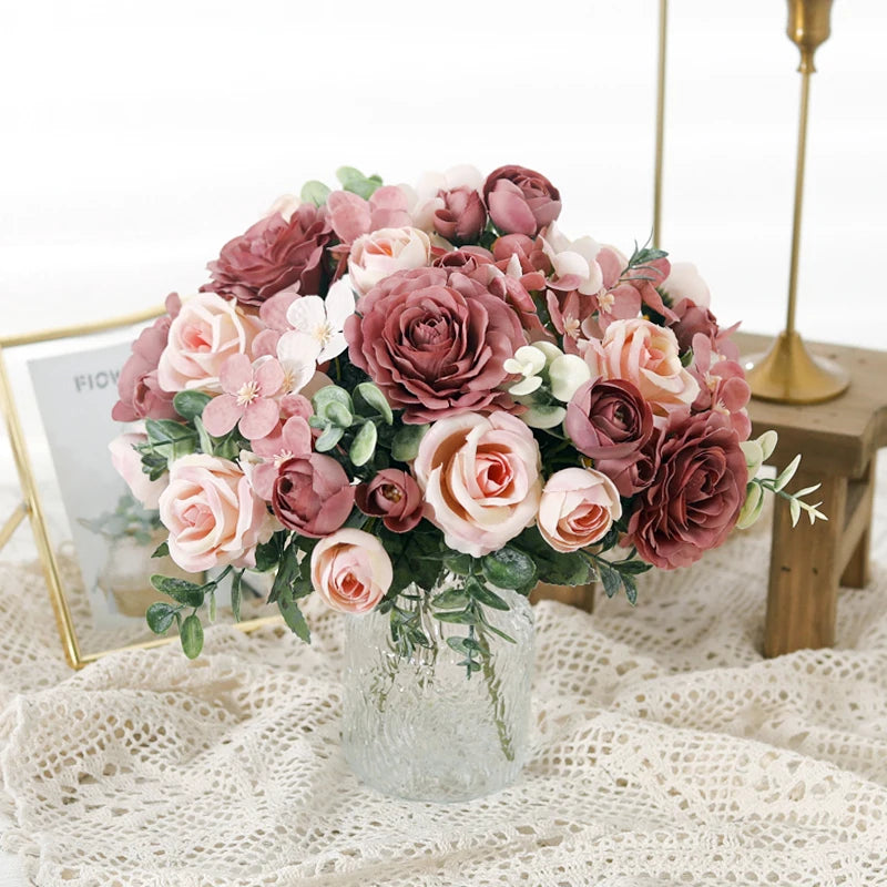 Silk Rose Garland – Artificial Flower for Wedding & Home Decor Artificial Flower Garland Babs