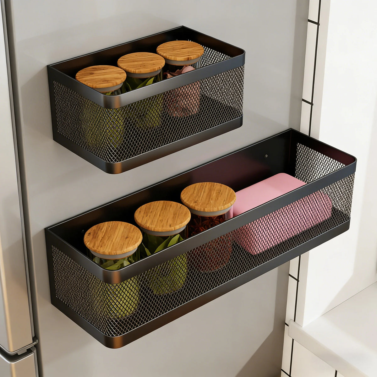 Magnetic Spice Rack – Stainless Steel Fridge Shelf Organizer Magnetic Spice Rack Babs