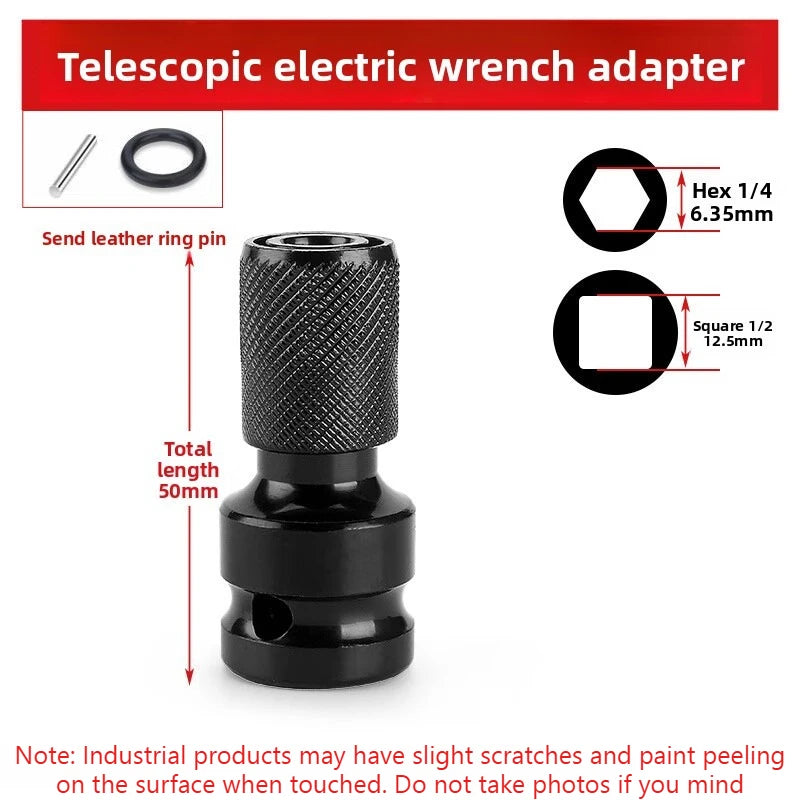 Impact Wrench to Drill Adapter 1/2" to 1/4" Hex Bit Converter Power Tool Adapter Babs 1PCS