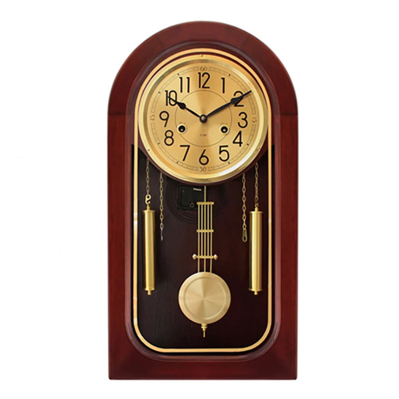 Vintage Mechanical Wall Clock – Luxury Wood & Glass Decor Mechanical Wall Clock Babs Style C