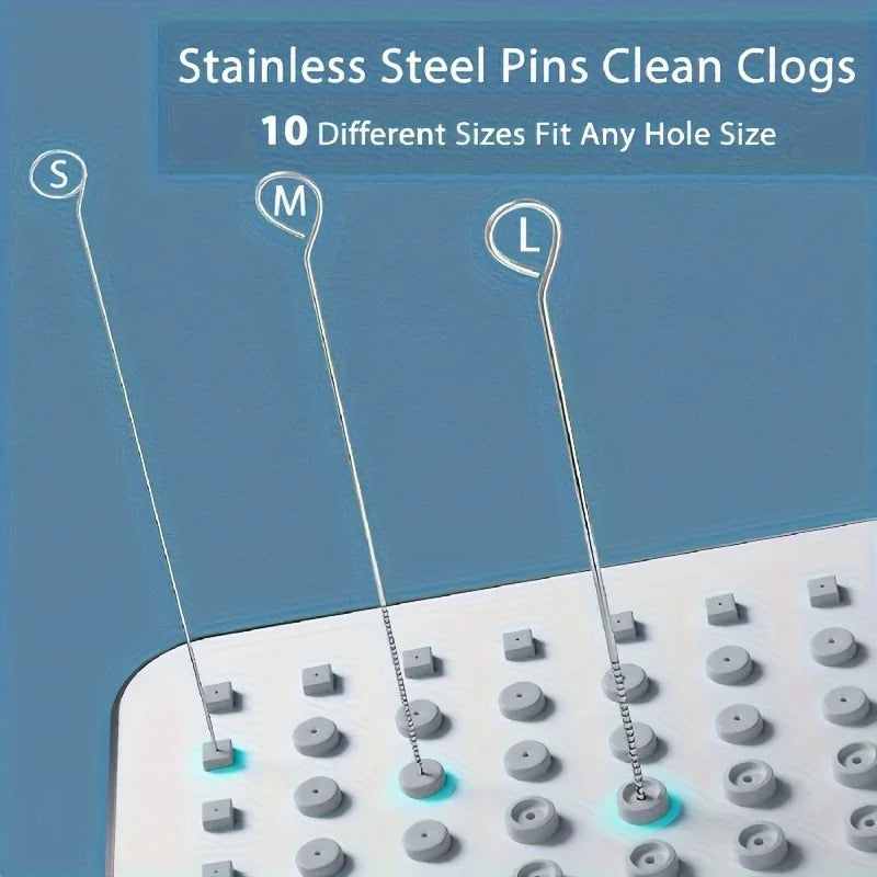 10-Pc Stainless Steel Shower Head Cleaning Brush Set Shower Cleaning Brush Babs