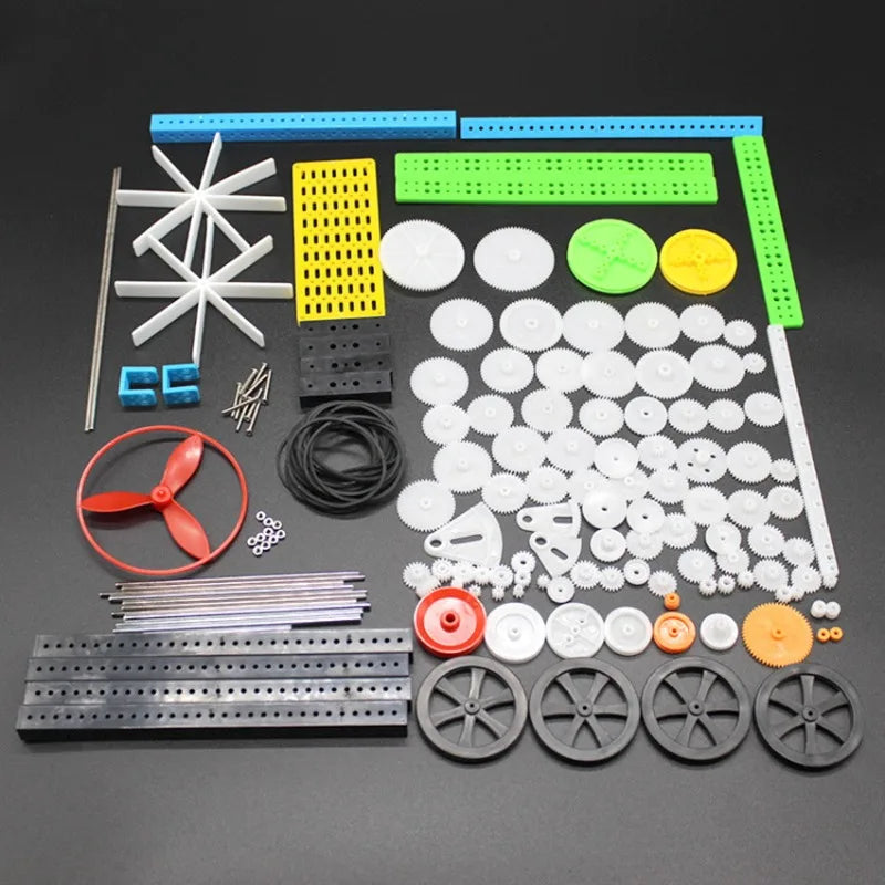 105pcs Plastic Gear Set – Worm, Rack, Pulley & Belt DIY Kit Plastic Gear Set Babs