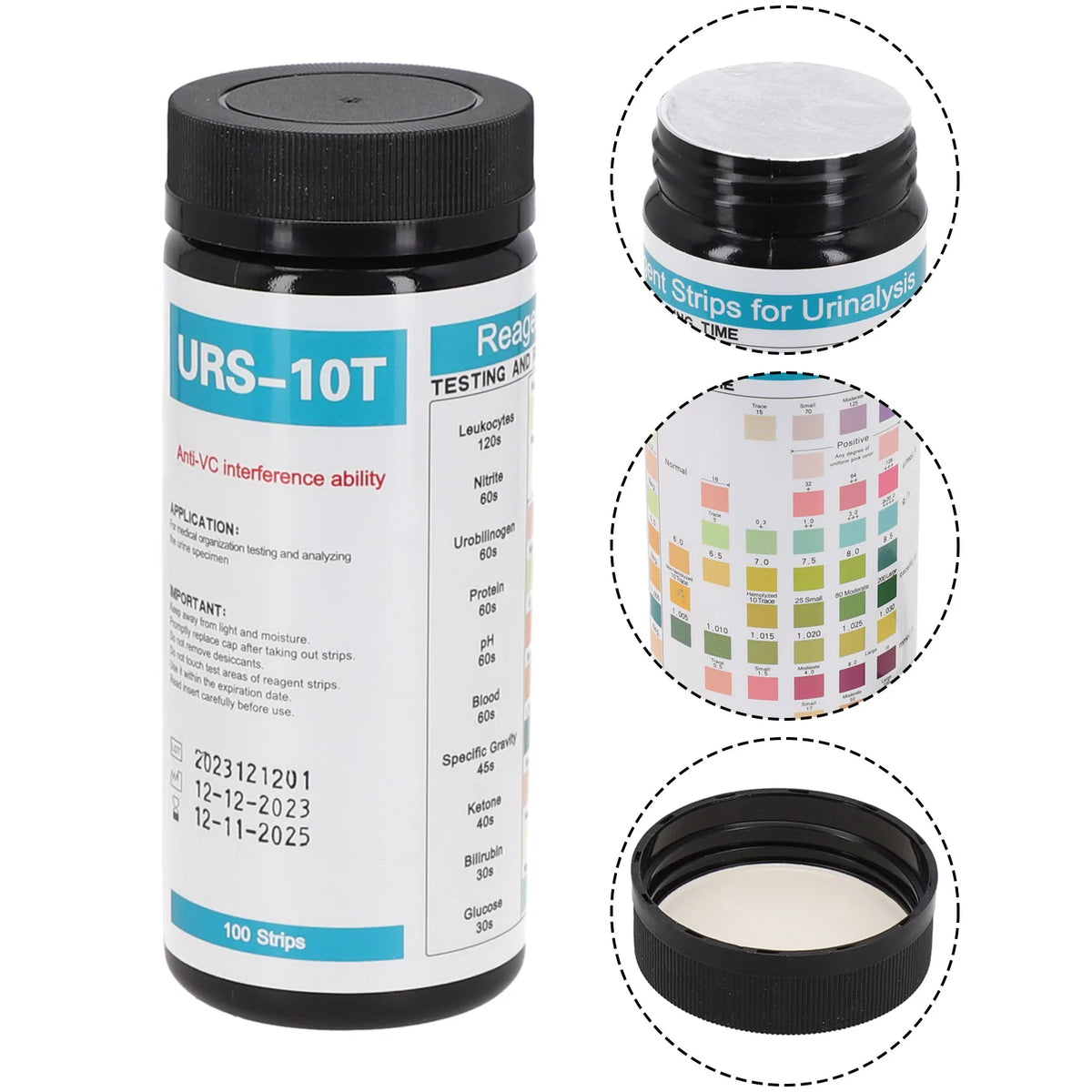 100-Strip URS-10T Urine Test Strips – 10 Parameters | HpLive Urinalysis Test Strips Babs