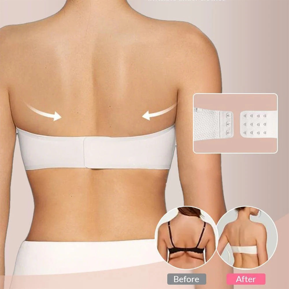 Strapless Seamless Bra – No-Slip Wireless Padded Bandeau Strapless Bralette Babs