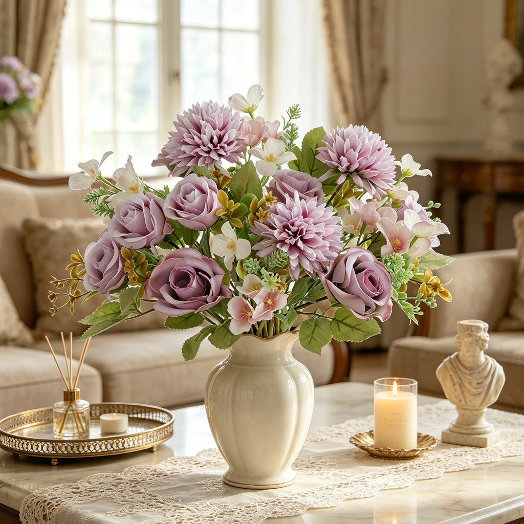 Artificial Silk Hydrangea Rose Bouquet | Wedding & Home Décor Artificial Flower Bouquet Babs