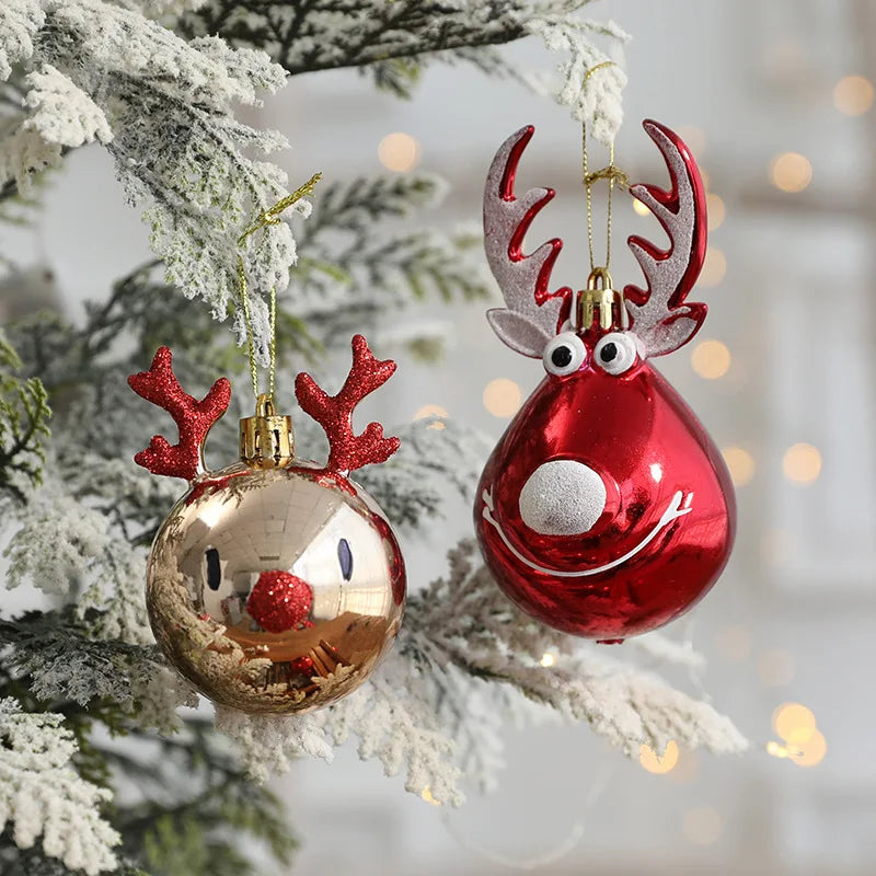 2pcs Elk Christmas Ball Ornaments – Xmas Tree Hanging Baubles Christmas Tree Ornaments Babs