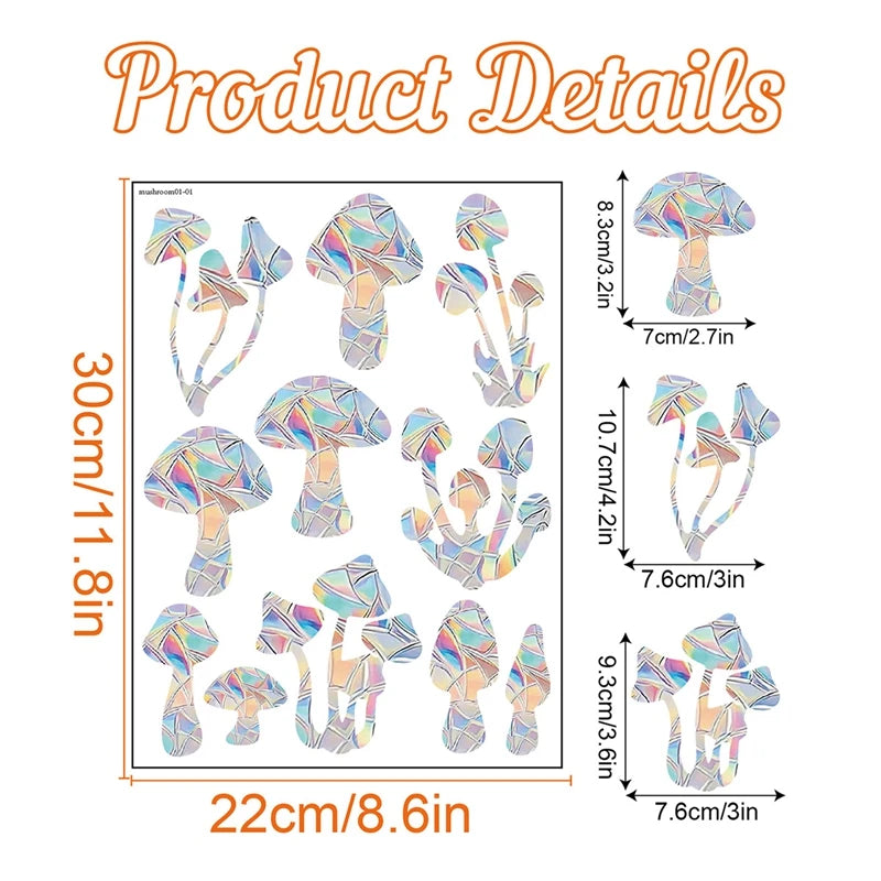 Rainbow Suncatcher Window Stickers – Cat & Butterfly PVC Decals Window Suncatcher Sticker Babs Mushroom