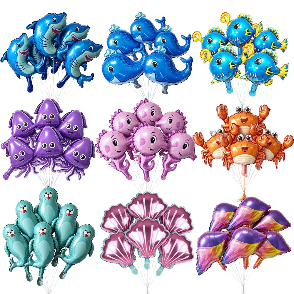 Mini Ocean Animal Foil Balloons – Under the Sea Party Decor Party Foil Balloons Babs