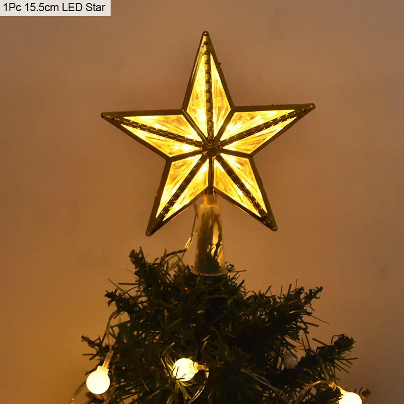 Christmas Tree Top Star LED Light Topper – Xmas Ornament Christmas Tree Topper Babs 15.5cm warm white
