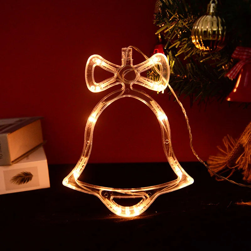 Christmas LED Snowflake Santa Deer Window Sucker Lamp Ornament Christmas LED Ornament Babs Bell