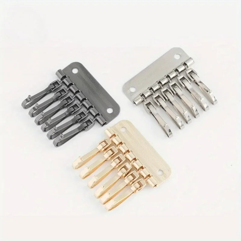 6-Hook Wallet Key Row | Zinc Alloy DIY Keychain Hardware Leather Craft Hardware Babs