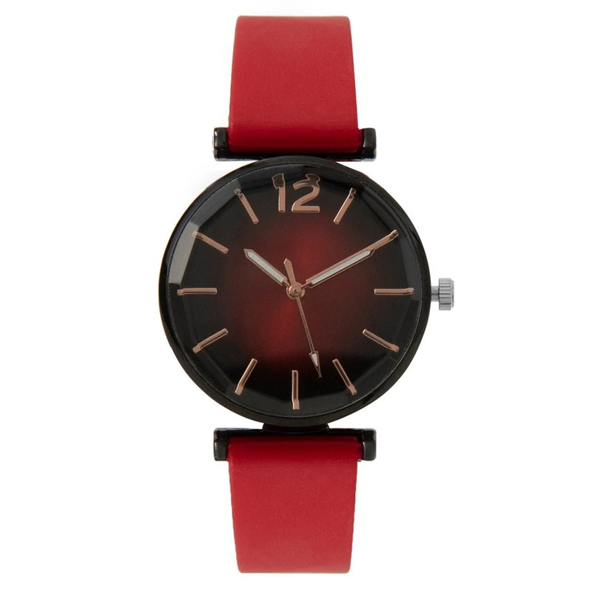 Women's Fashion Quartz Watch – Black Dial & Green Strap Ladies Quartz Watch Babs Red