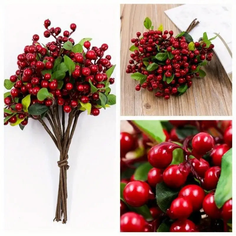 2Pcs Mini Artificial Berry Foam Flowers – Christmas & Wedding Decor Artificial Floral Decor Babs