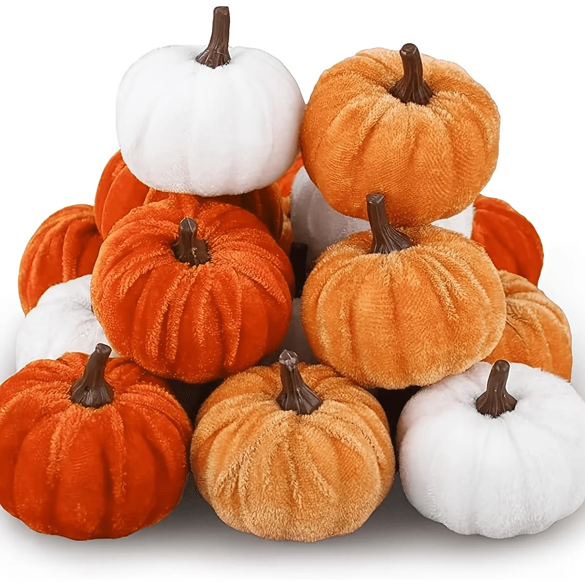 9-Piece Velvet Foam Artificial Pumpkins – Fall & Halloween Décor Artificial Pumpkin Decor Babs