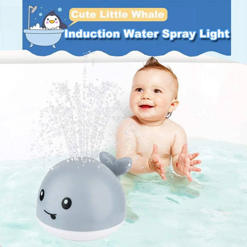 Baby Whale Bath Toy – LED Light Up Induction Water Squirt Baby Bath Toy Babs