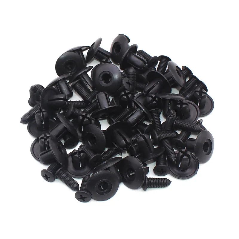 100pcs 8mm Black Plastic Rivets Car Bumper Fender Clips Automotive Fastener Clips Babs