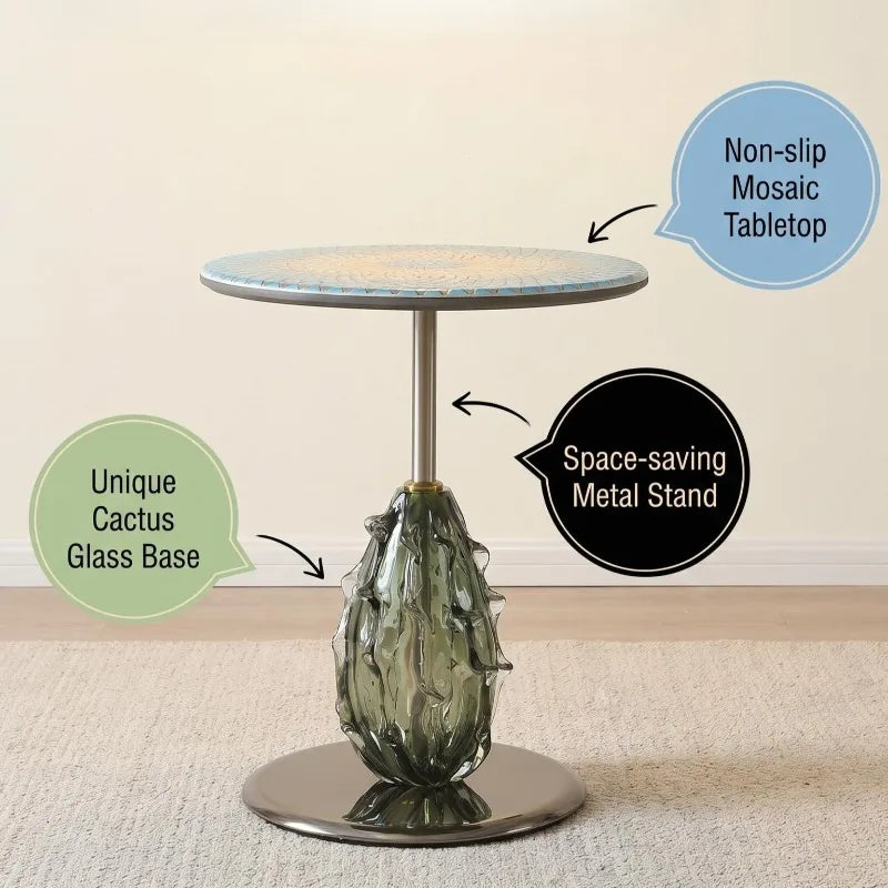 Modern Round Coffee Table | Microcrystalline Stone & Metal Frame Round Coffee Table Babs